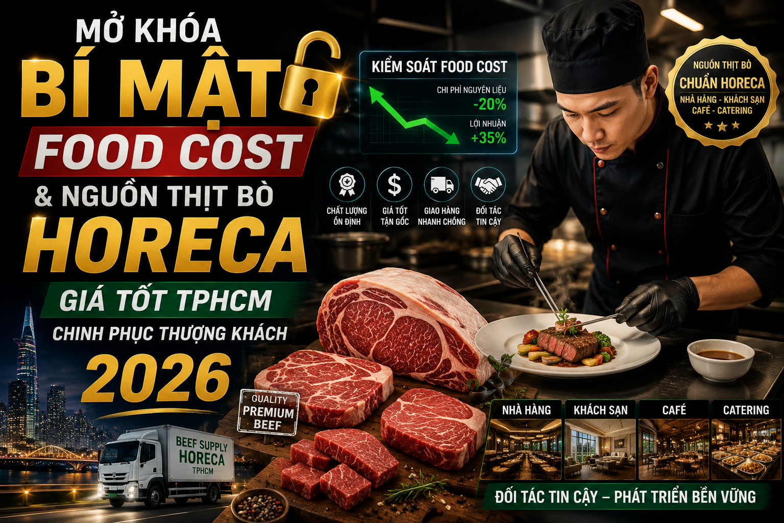 Bạn có bao giờ tự hỏi, tại sao một số nhà hàng, khách sạn tại TPHCM luôn đông khách nườm nượp, menu luôn dẫn đầu xu hướng, trong khi Food Cost lại cực kỳ tối ưu? Bí mật không nằm ở việc họ sở hữu một công thức nấu ăn